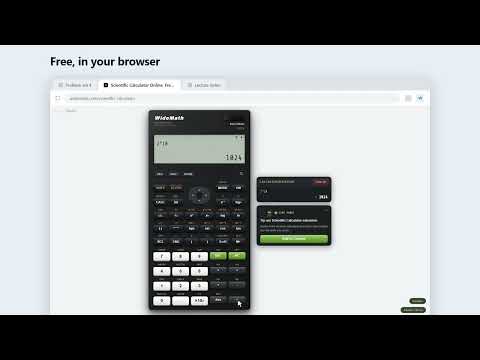 WideMath: a free online scientific calculator, in your browser or a Chrome side panel
