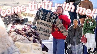 come thrift with me at THE ROSE BOWL FLEA MARKET ✨ thrifting her DREAM wardrobe ✨ THRIFTMAS DAY 6