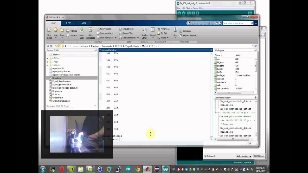 Prototipo VLC con autodetección de señal - 0 cms - 1 Kbps