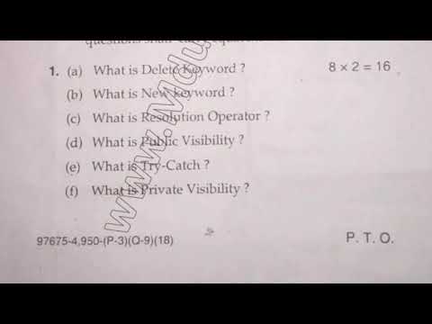 BCA 4th Sem C++ Question Paper 2018