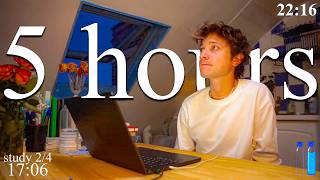 LIVE | 5-HOUR study with me in Paris📚⛈️ rain sounds & pomodoro timer 60 & 10