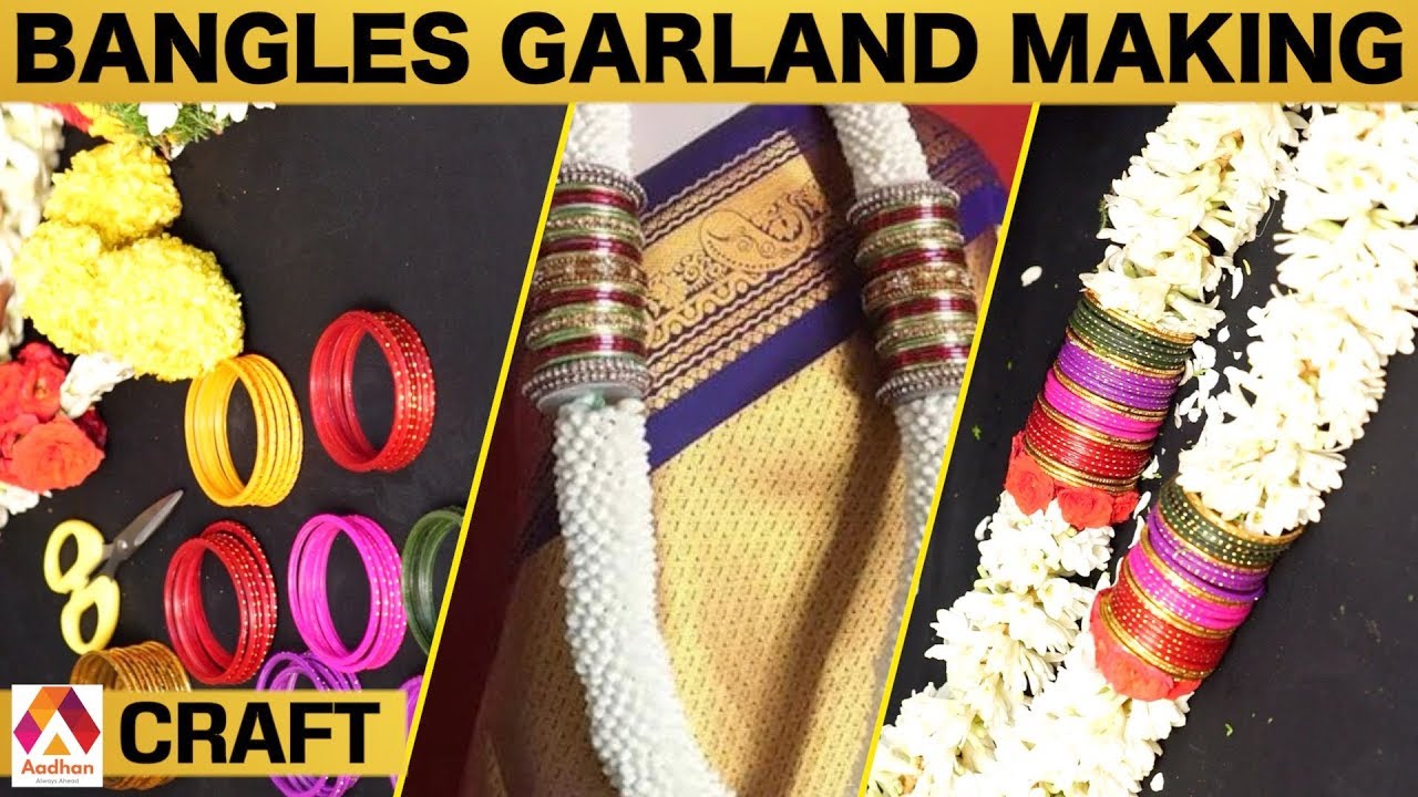 How to string Bangle Flower Garland Craft Work Baby Shower Aadhan