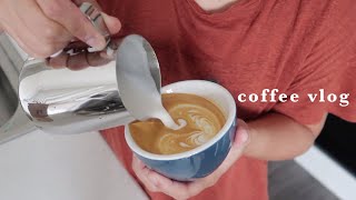 coffee vlog: practicing latte art again