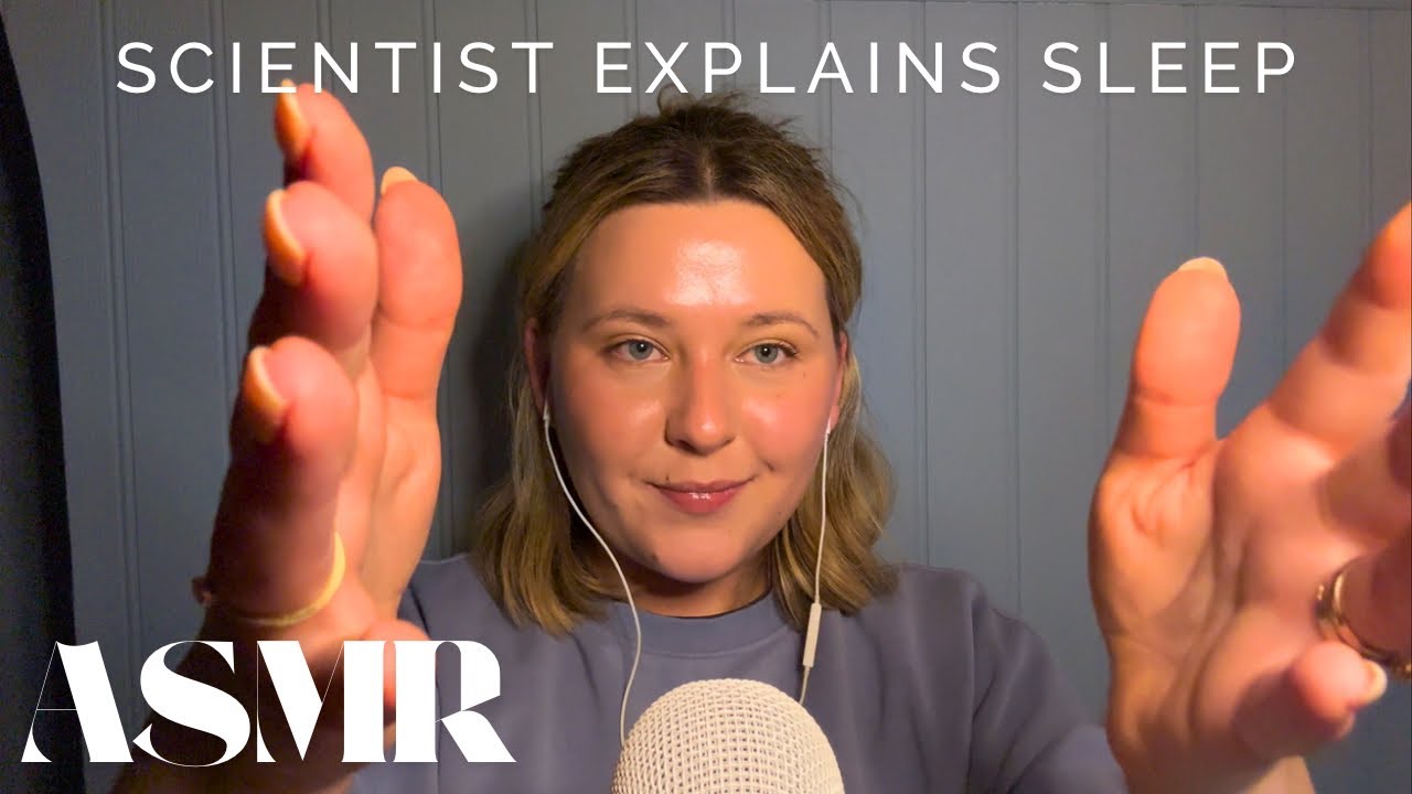 ASMR | Scientist explains sleep (cupped whisper, tracing, camera tapping & brushing)