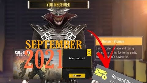 *NEW* September garena 2021 redeem code in call of duty mobile