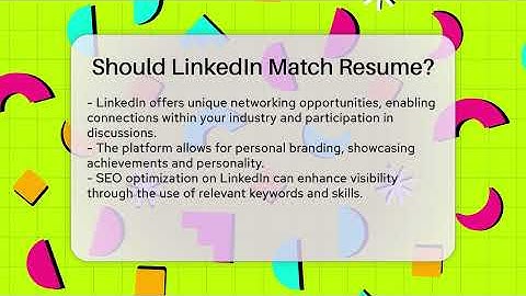 Should LinkedIn Match Resume? - Everyday-Networking