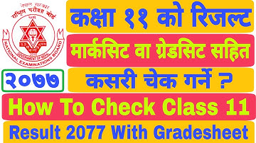 How To Check Class 11 Result 2077 With Gradesheet | कक्षा ११ को ग्रेडसिट सहित रिजल्ट कसरी हेर्ने?