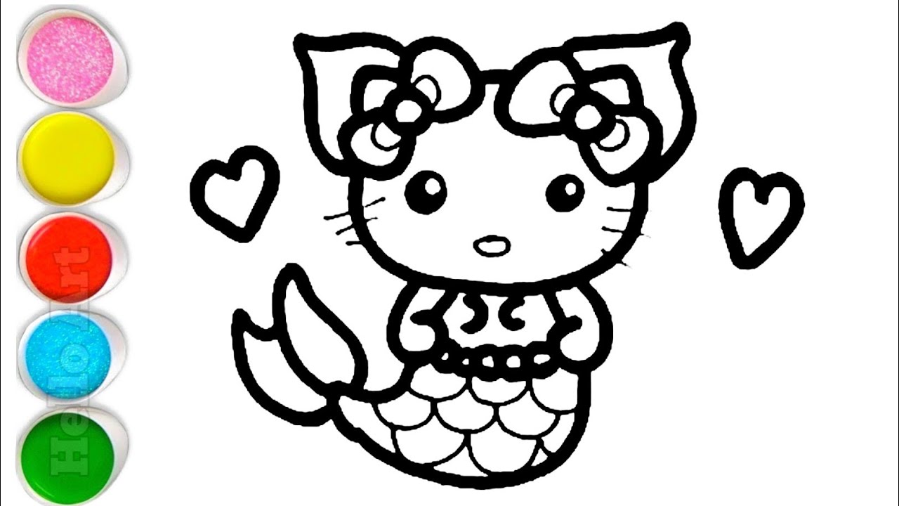 Cute Mermaid Drawing, Painting and Coloring For Kids and Toddlers_ How to Draw Mermaid #29