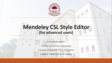 Mendeley CSL Style Editor (for advanced users)