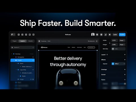 Framer YouTube ad: Framer: Ship Faster. Build Smarter.