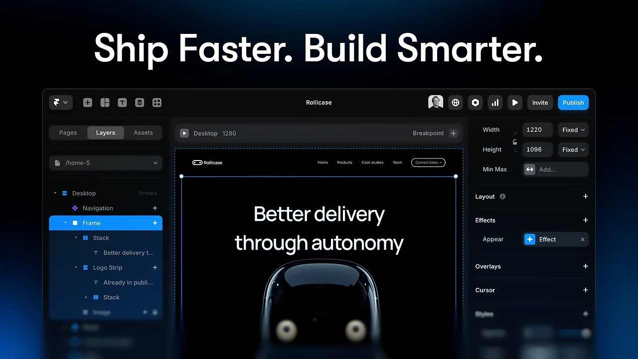 Framer: Ship Faster. Build Smarter. - Got a big website idea and want to launch fast? With Framer, designing is building. Skip the handoffs and delays to create full websites, landing pages, and mor