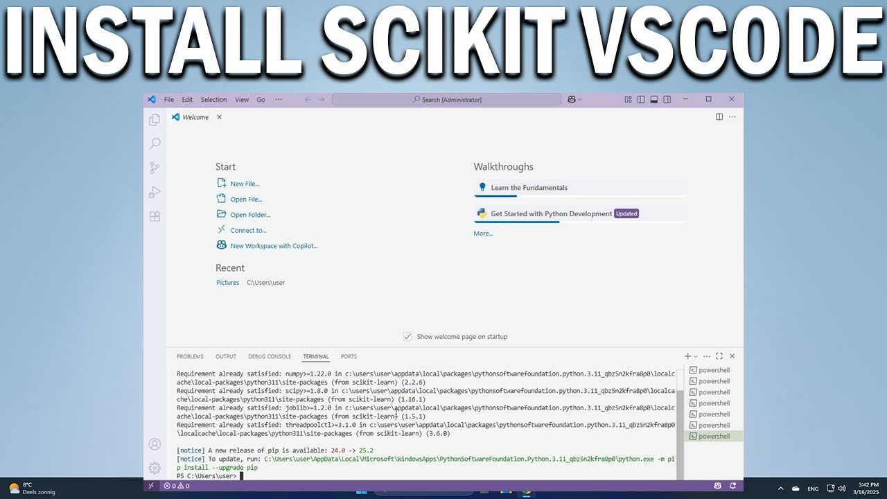 How To Install Scikit Learn in VS Code