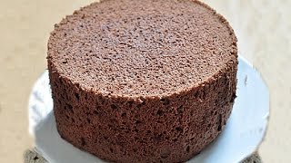 巧克力戚風。Chocolate Chiffon Cake (no baking powder) 