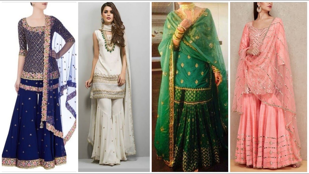 Latest top designer elegant sharara,gharara dresses designs for girls ...