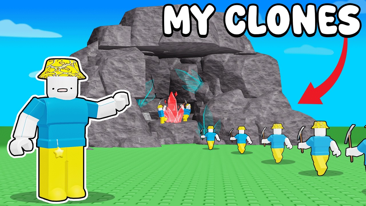 CLONING MYSELF to Mine INFINITE ORES in Roblox clone mining tycoon...