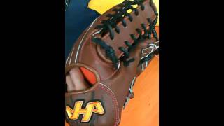 SALE ハタケヤマ 硬式外野用グラブ PBW-4181 エコロジーブラウンXブラック 湯揉み型付け済み　三国スポーツ