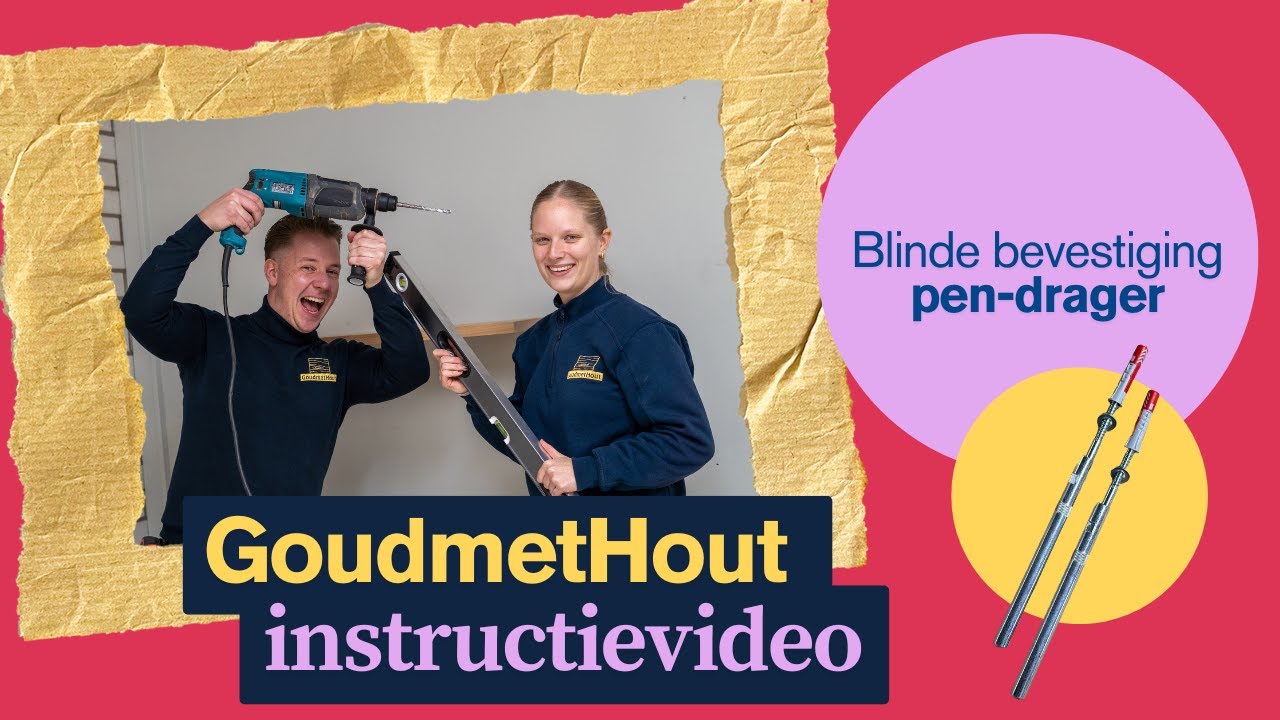 GoudmetHout - Instructievideo - Zwevende eiken wandplank - Pen drager - Blinde montage