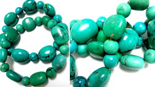 Natural Green Turquoise Round Beads Healing Gemstone Loose Beads nugget