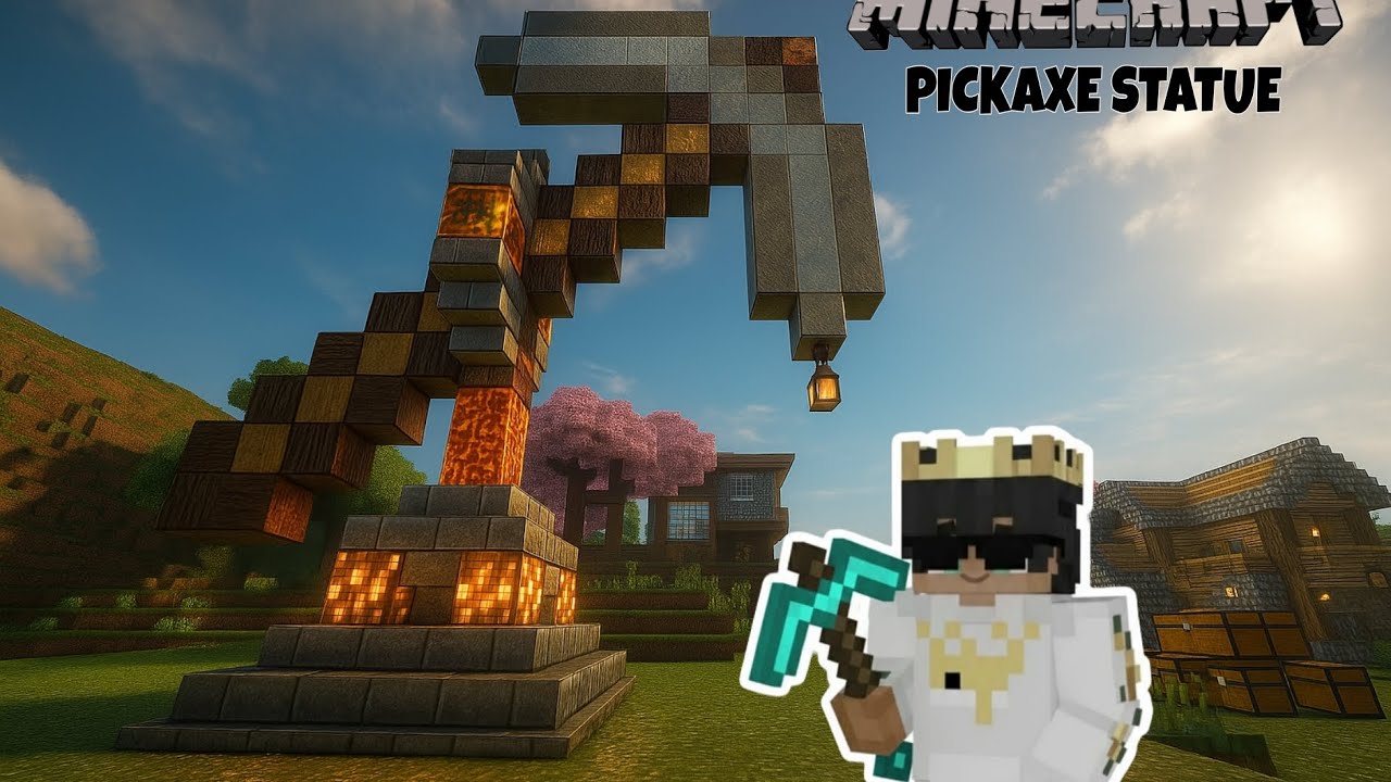 Minecraft Build: The Art of the Pickaxe Statue.. - YouTube