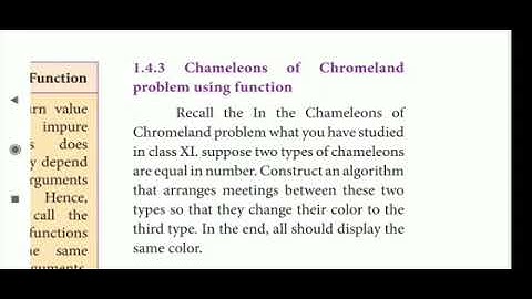12-Computer Science , ch-1, Function (Chameleons of Chromeland problem using function), part-6