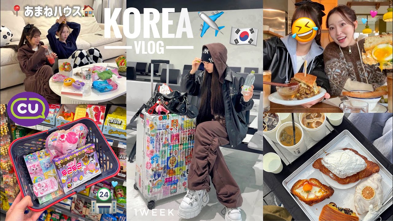 1人海外で1週間の韓国出張✈️🇰🇷5ヶ月ぶりに親友あまねに再会😭大忙しの仕事密着と大爆笑VLOG😂【VLOG】