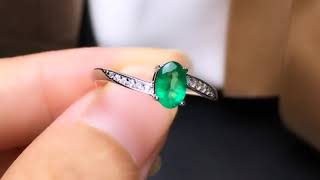 Oval Cut, Natural Emerald Ring, Wedding/Engagement/Any Occasion, May Birthstone, Only $135.20