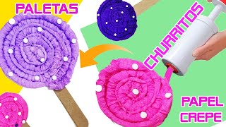 Paletas DE PAPEL CREPE | TÉCNICA DE CHURRO CON PAPEL CREPE | DIY