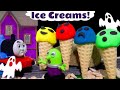Funny Funlings Ghostly Play Doh Ice Creams at the Haunted Mansion with Thomas Train TT4U
