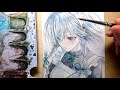 【透明水彩】イラストメイキング【十六夜咲夜】東方Project●Watercolor Painting