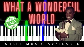What A Wonderful World By Louis Armstrong easy Piano Tutorial