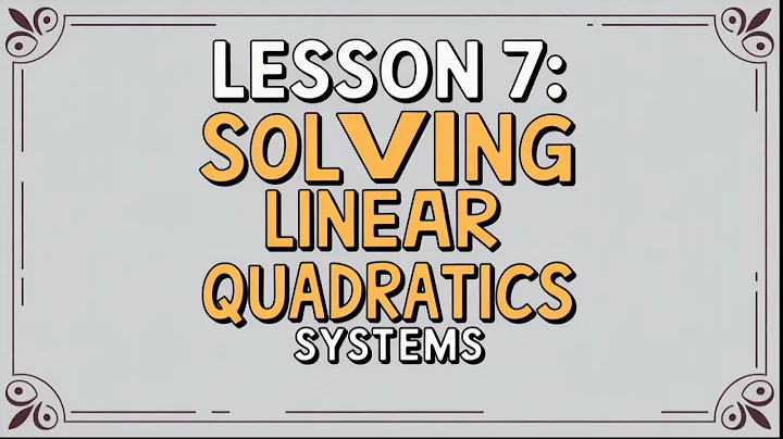 MCR3U Grade 11 Functions - Lesson 7: 1.7 Solving Linear-Quadratics Systems
