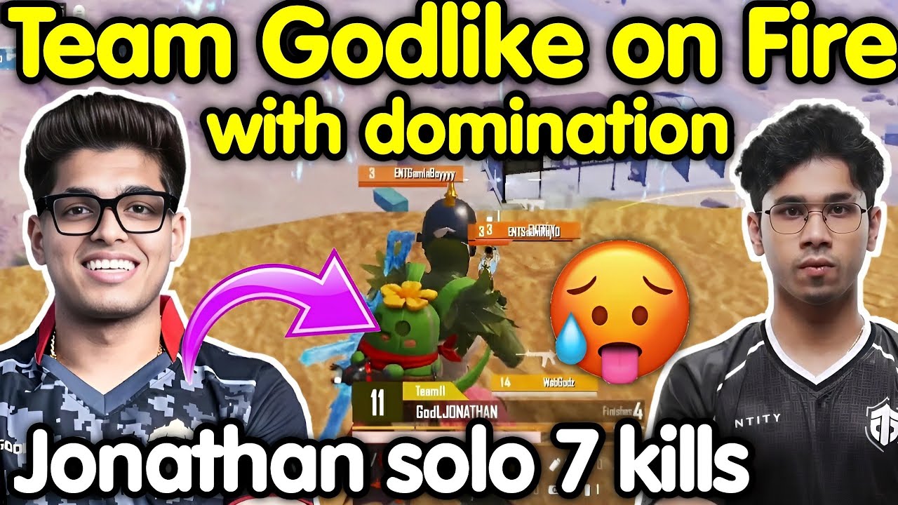 Godlike on fire with domination 🥵 Jonathan solo 7 kills in last zone 🇮🇳 ...