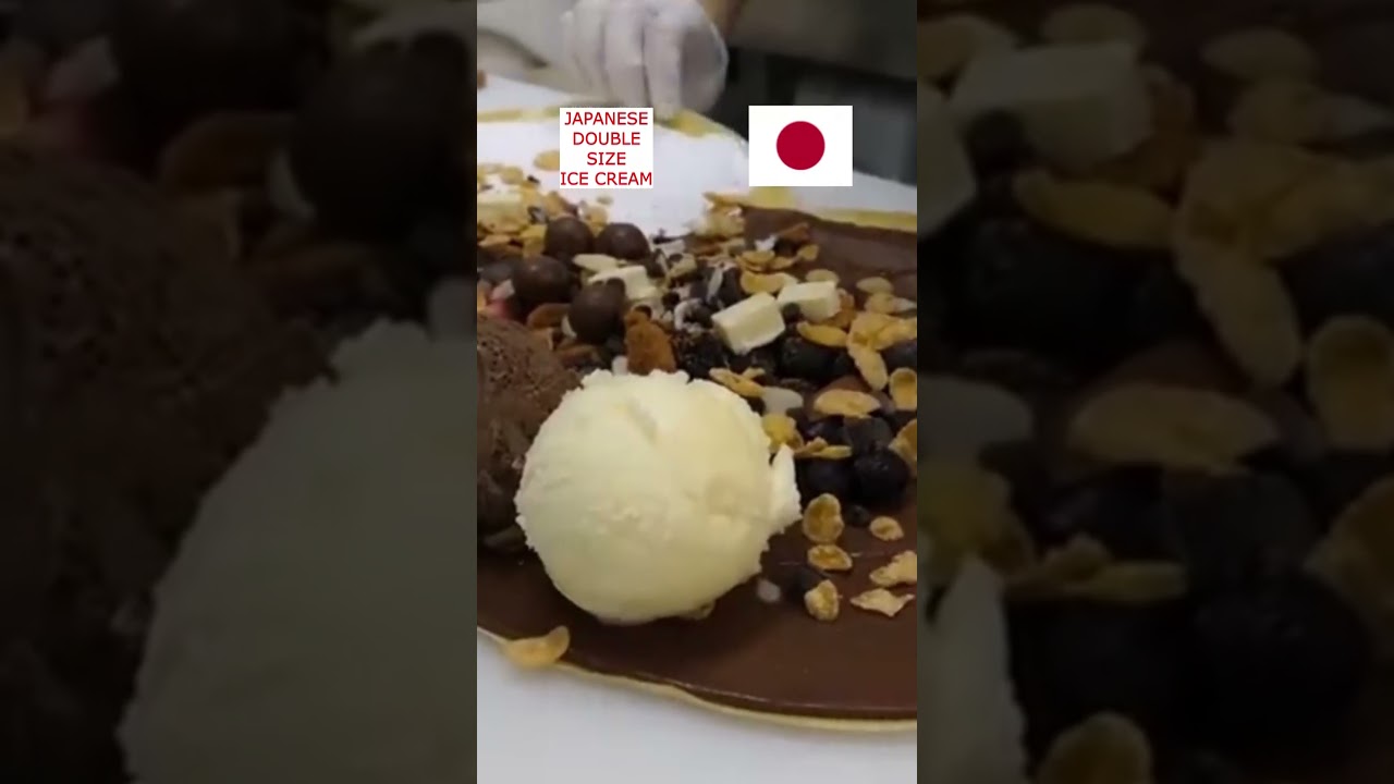 DOUBLE SIZE ICE CREAM CREPE  #crepes  #japanesefood  #japantravel#icecream #crepe