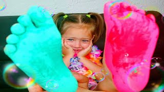 Baby Nursery Rhymes Learn Colors For Kids With Feet Painting Canción De Color