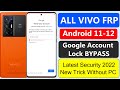 All Vivo FRP Bypass Android 11/12 Google Account Bypass Latest Security | FRP Bypass Vivo Without PC