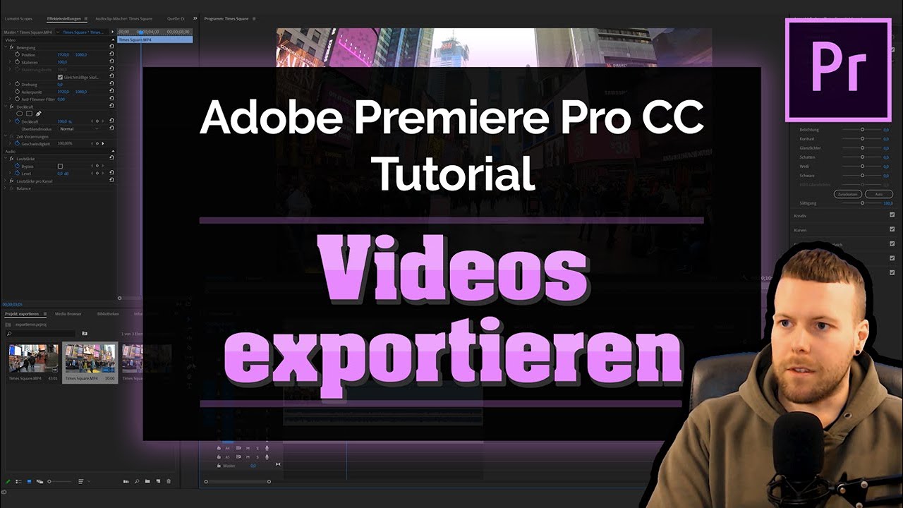 Adobe Premiere Pro CC 2020 | 4K Tutorial | Videos exportieren [Deutsch ...
