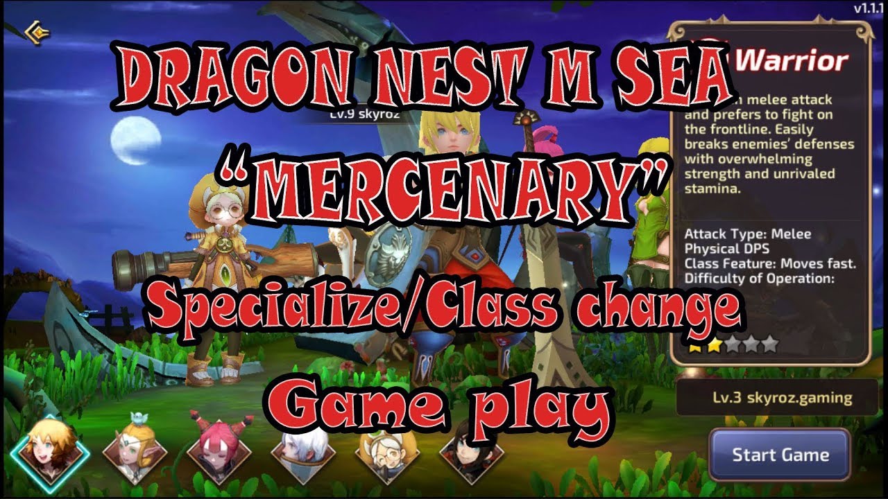 Dragon Nest M SEA MERCENARY specialize/class change Game play Android/IOS english
