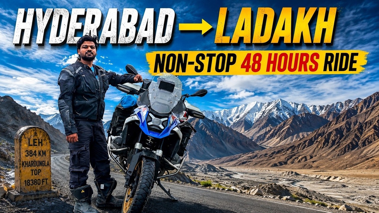 HYDERABAD TO LADAKH IN 48 HOURS 😱 | NON-STOP 2538 KM RIDE | my NEW RECORD DAY-1