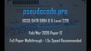 [Solved Past Paper] February/March 2026 Paper 12 IGCSE 0478 0984 | O-Level 2210 | Computer Science screenshot 4