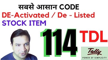 Tally Chapter 114 TDL to deactivate stock item By Rajiv Mishra Computer Class | TDL File Kaise Bnaye