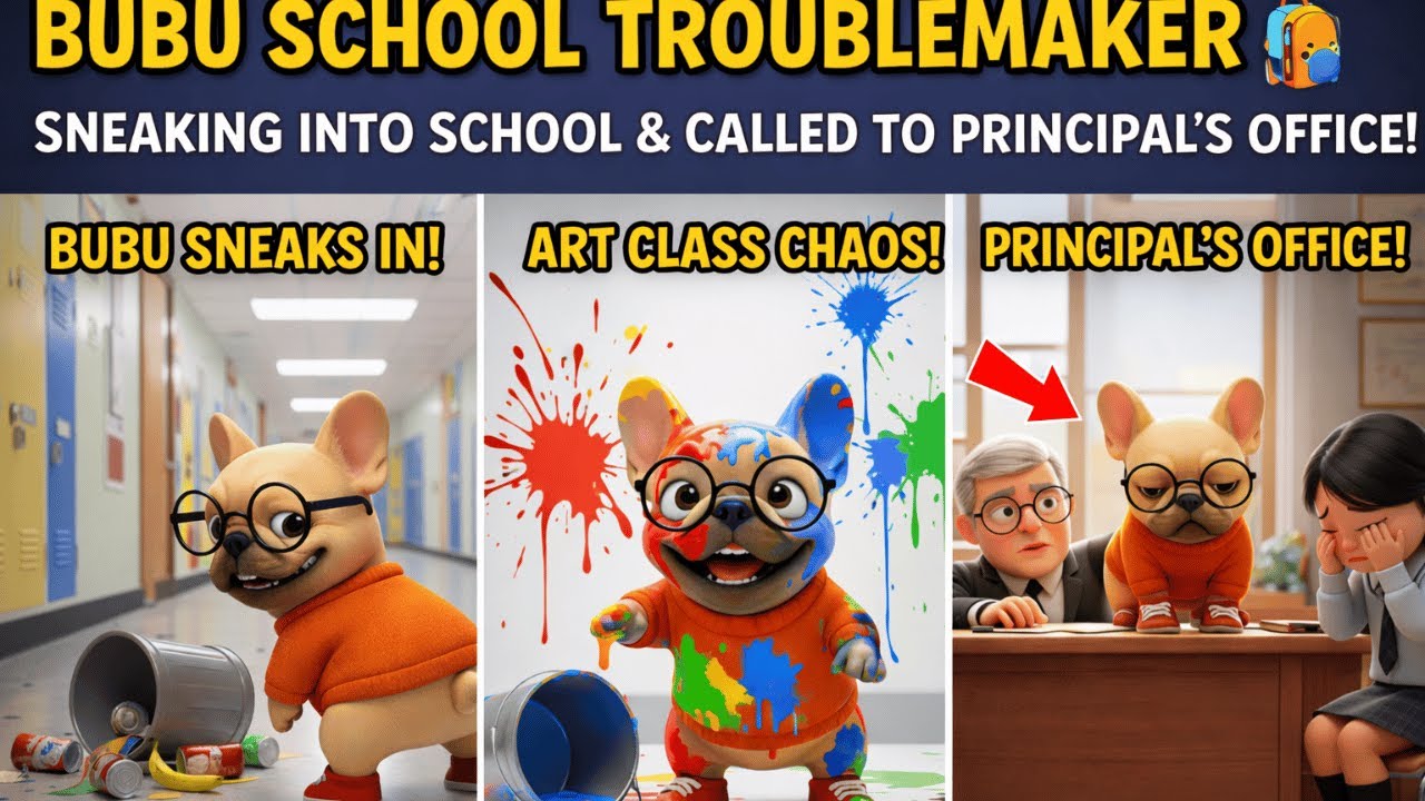 Naughty BUBU Sneaks Into School and Causes Total Chaos! 🎨🏫 | Puppy Mischief
