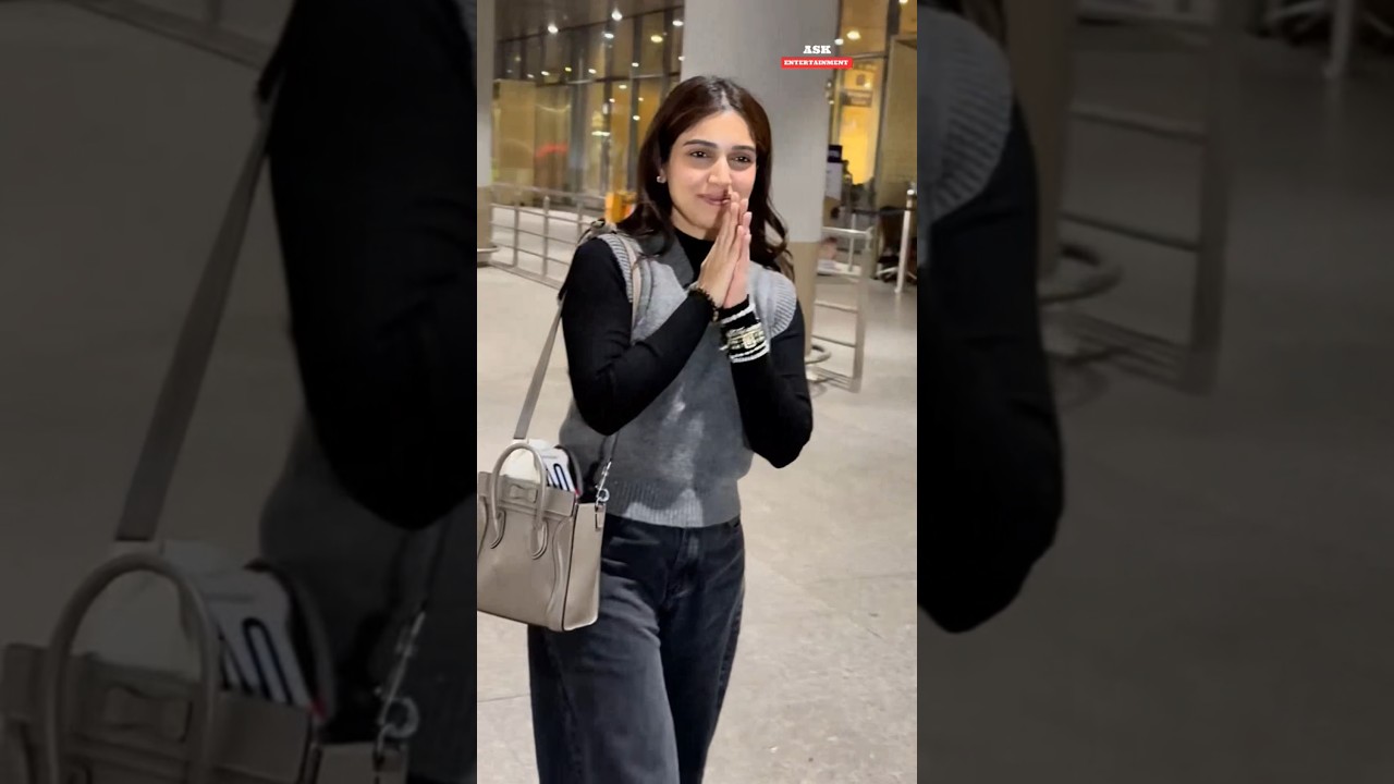 #BhumiPednekar was snapped at the airport