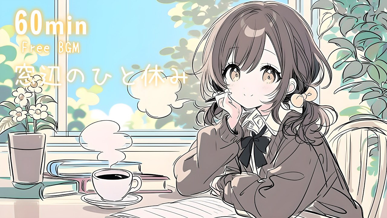 【フリーBGM】窓辺のひと休み ☕ Chill Lo-fi 勉強・作業・読書BGM 60min