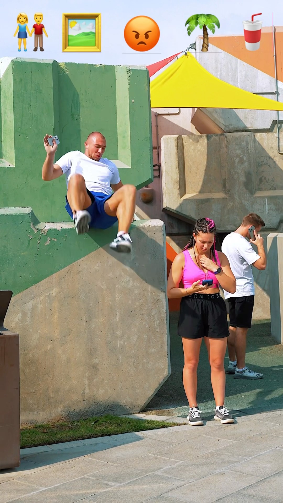 Stunts with Emojis pt.85??#kiryakolesnikov #prank #funny #comedy #stunt #parkour #flip
