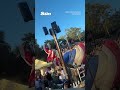 Terrifying moment star-spangled skydiver crash-lands into packed rodeo