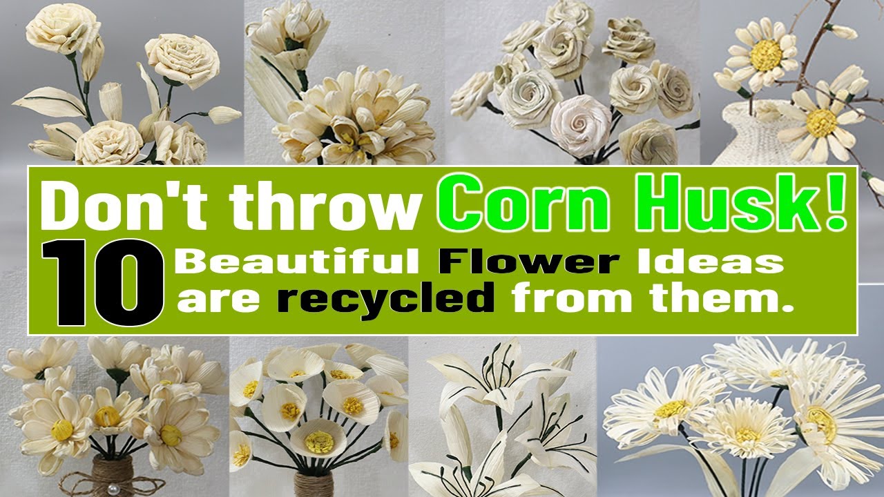 How to make Flowers using Corn Husk | Craft ideas from Corn Husk!