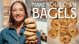 Here's how to have FRESH BAGELS for breakfast: HOMEMADE EINKORN BAGELS!