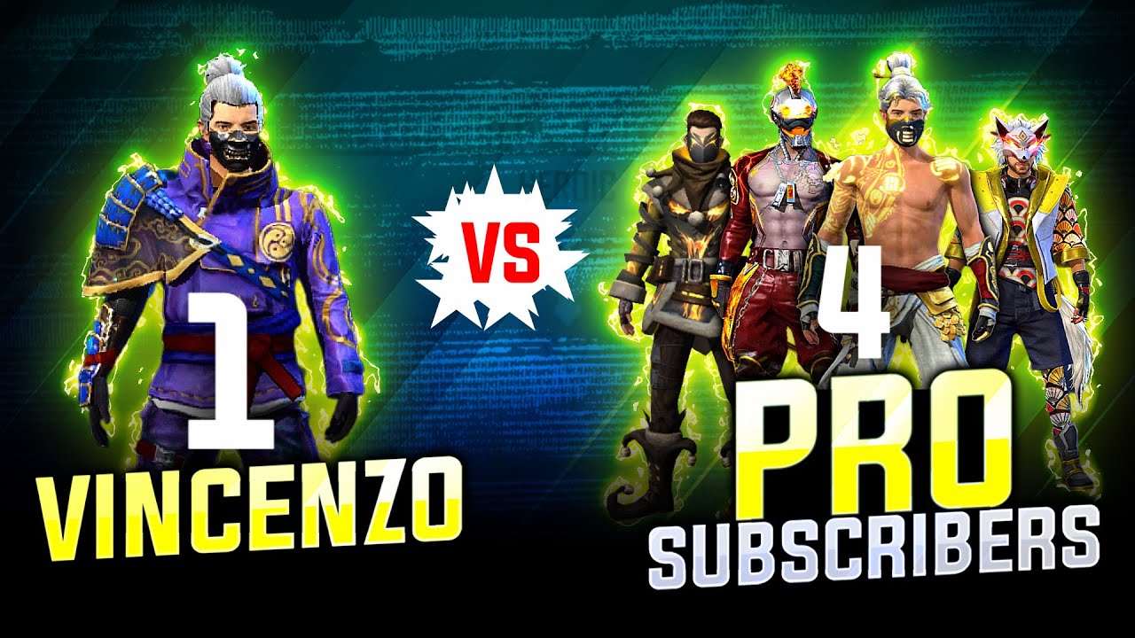 Vincenzo Vs Pro Subscribers Free Fire Solo Vs Squad Intense Highlights Nonstop Gaming Youtube