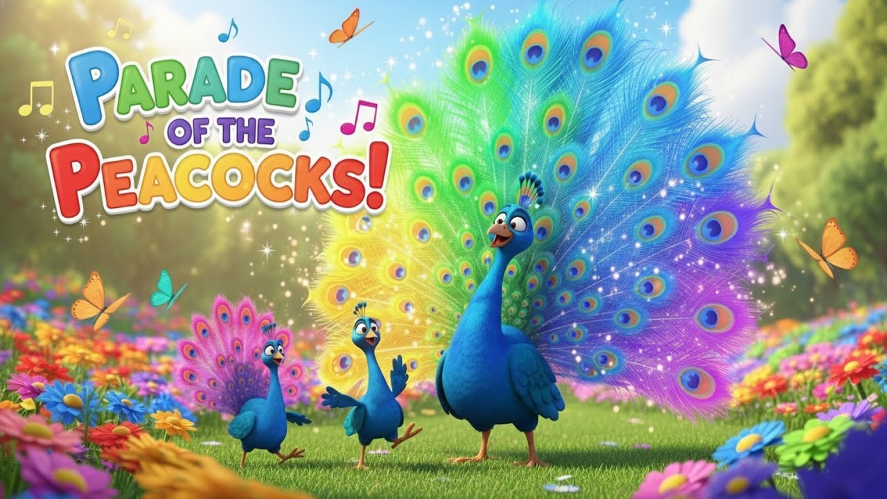 Parade of the Peacocks  3D Pixar Kids Song – Colors, Confidence & Dance! 🦚🌈🎶