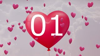 Baby gender reveal countdown: Love heart balloons
